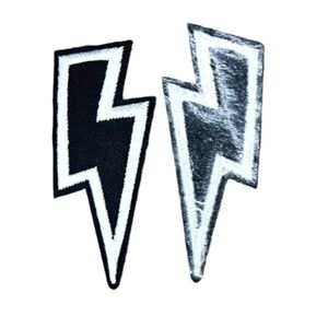 A Pair Of 2 Lightning Bolt Patches